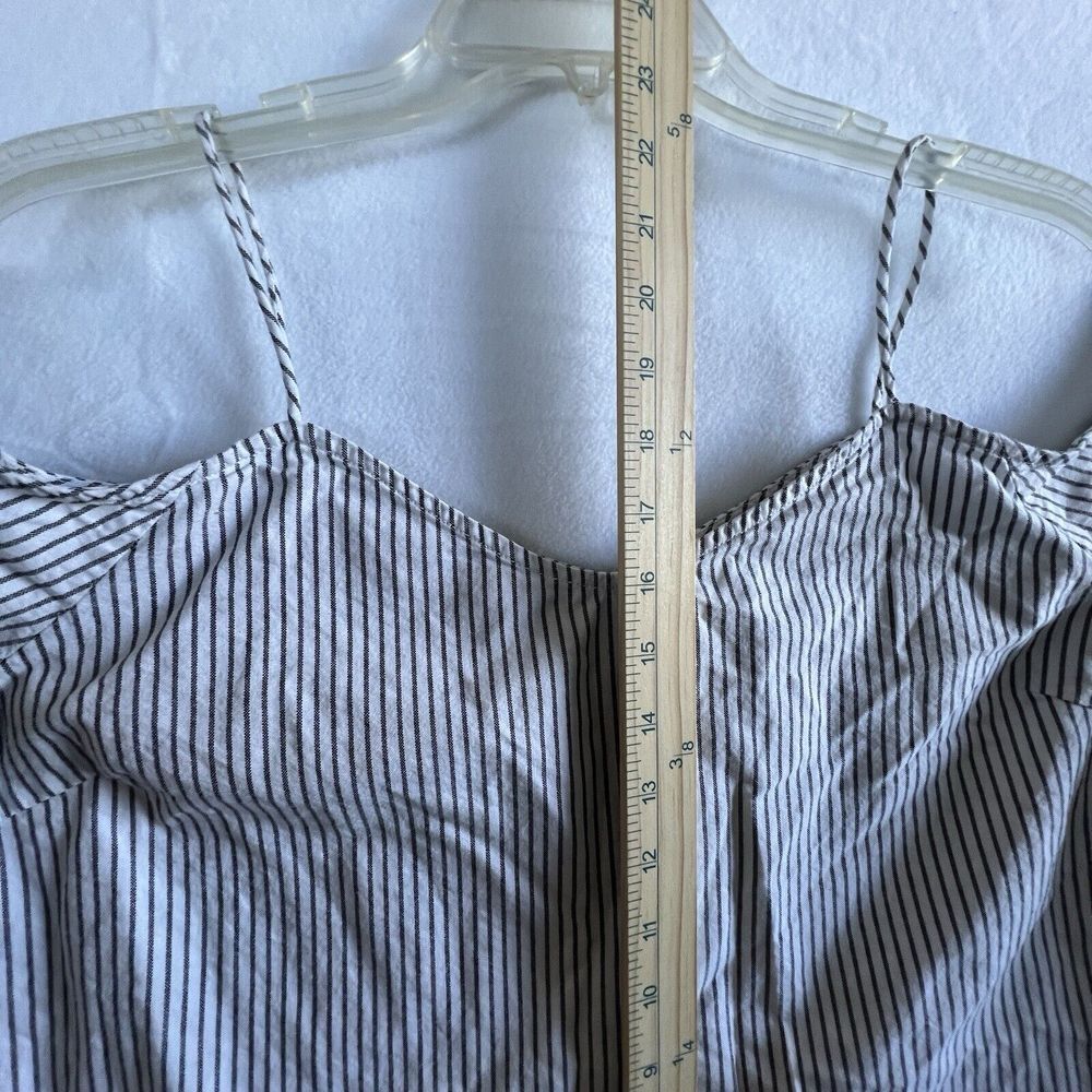 Calvin Klein Jeans Cold Shoulder Top Womens L Blue White Striped Long Sleeve - Picture 8 of 9